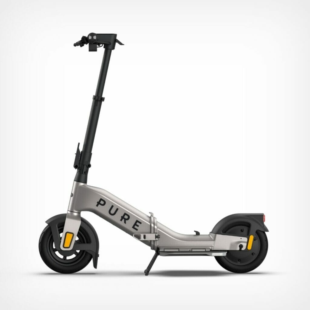 The pure electric scooter is shown on a white background.
