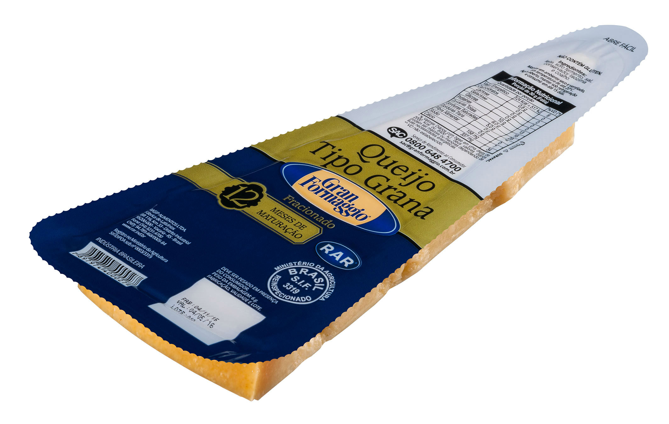 Queijo tipo Grana Padano 200g ±