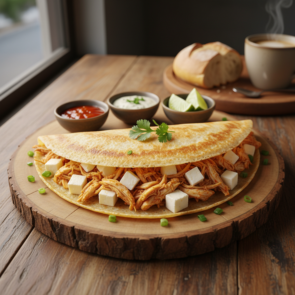 Wrap Frango Desfiado e Queijo Branco