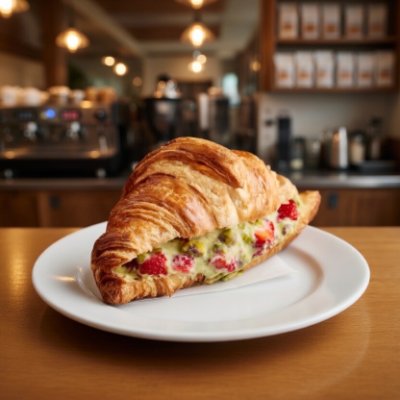 Croissant com Pistache com Morango