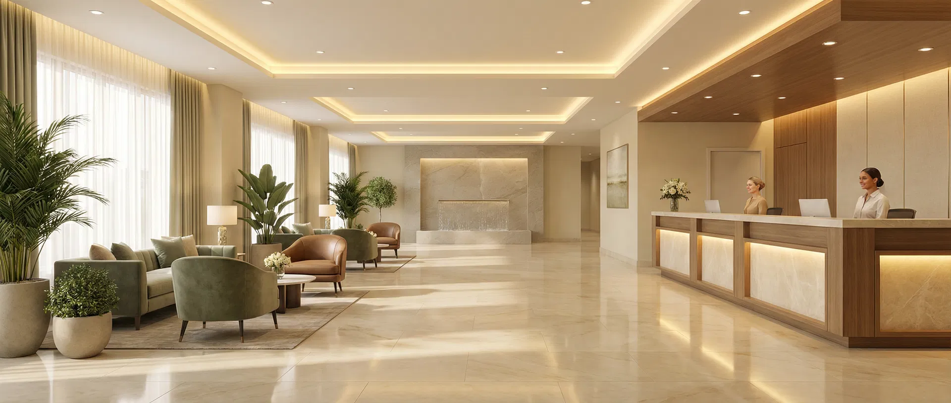 Luxury hospital lobby