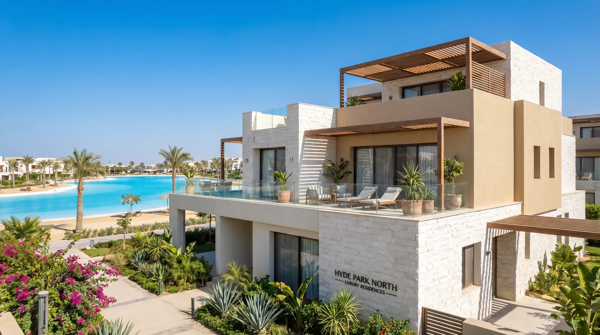 Hyde Park North New Cairo chalet — luxury chalet on the lagoon