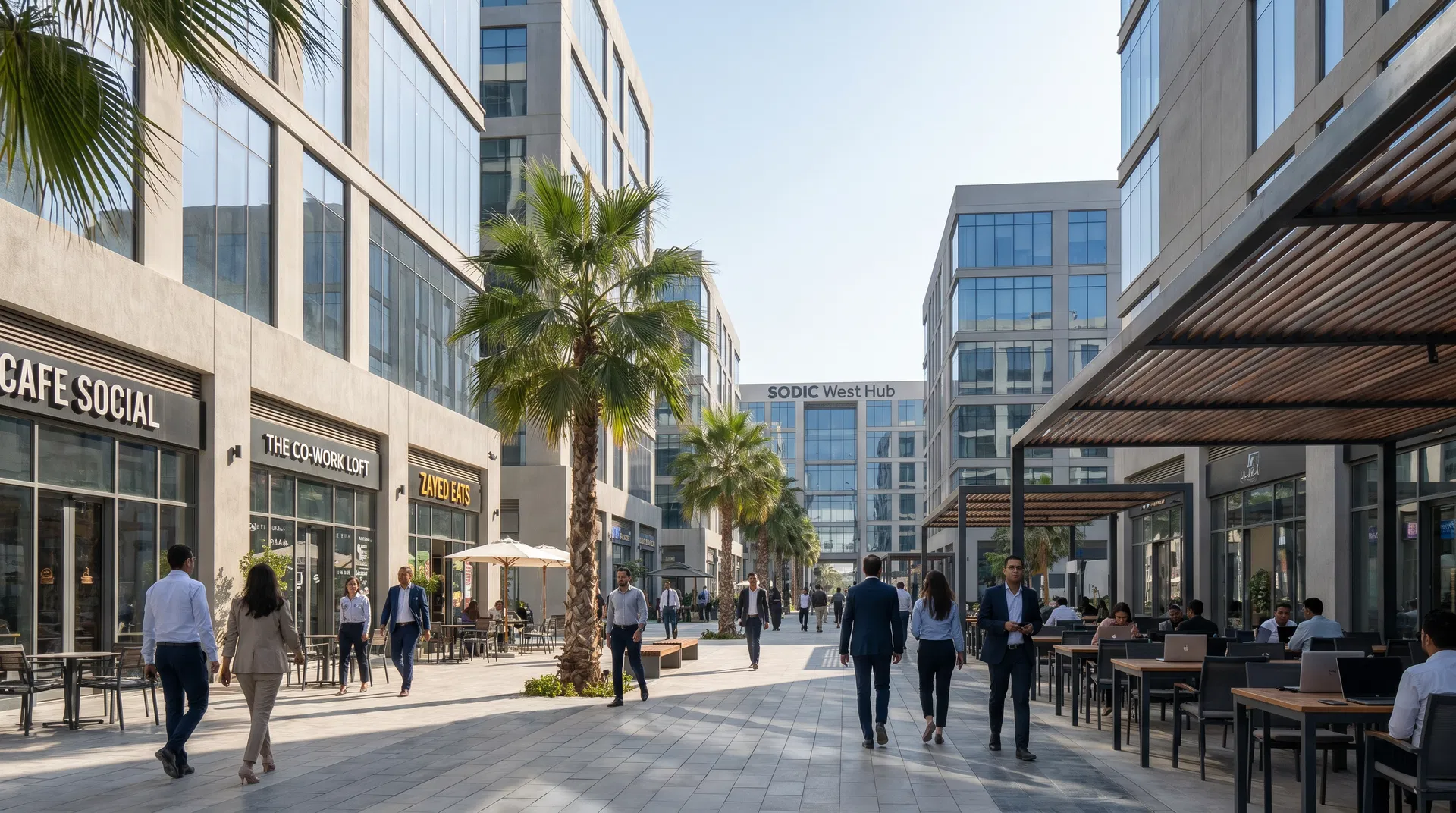 SODIC Commercial District New Zayed - integrated commercial complex with offices and retail