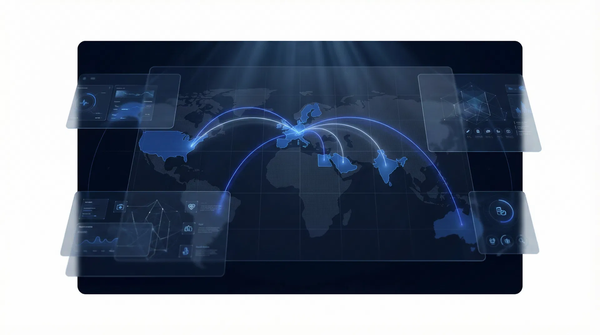 Abstract global healthcare network visualization