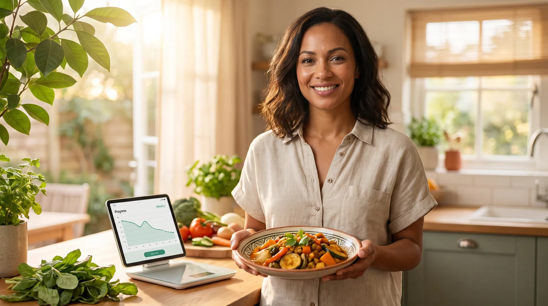 Femme avec plat culturel