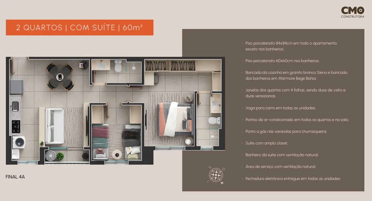 2 quartos Passos Flamboyant