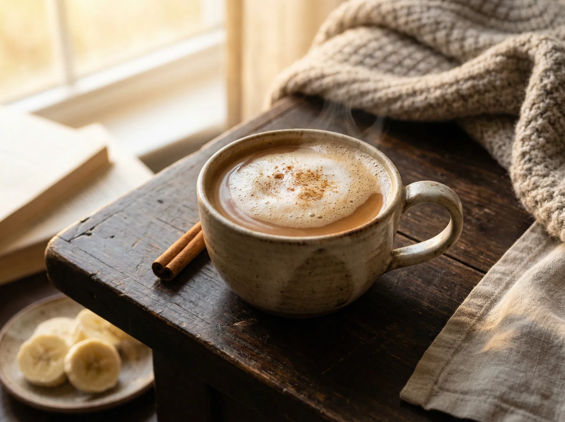 完熟バナナとアッサムの豆乳チャイ