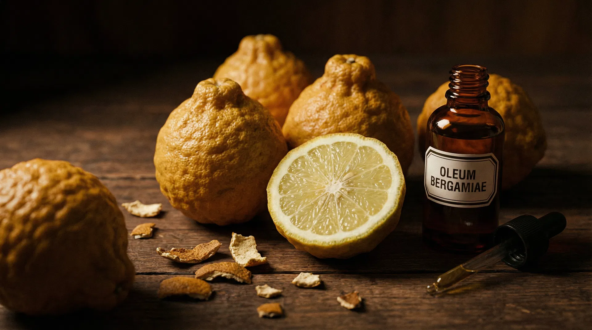 ベルガモットの果実と精油