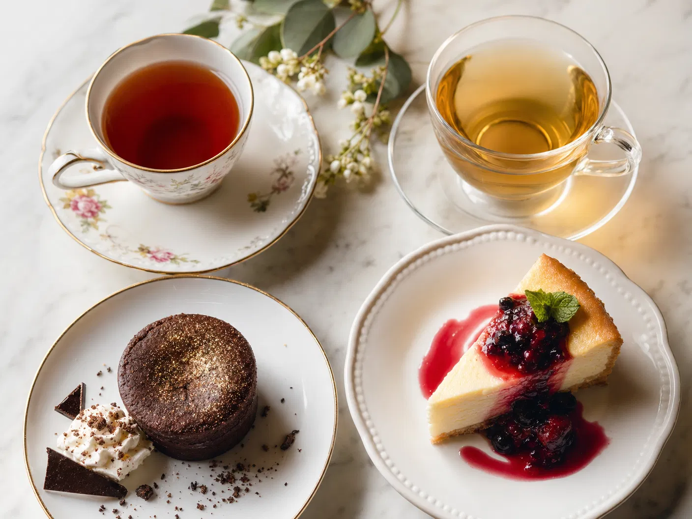 チョコレートデザートと紅茶のペアリング