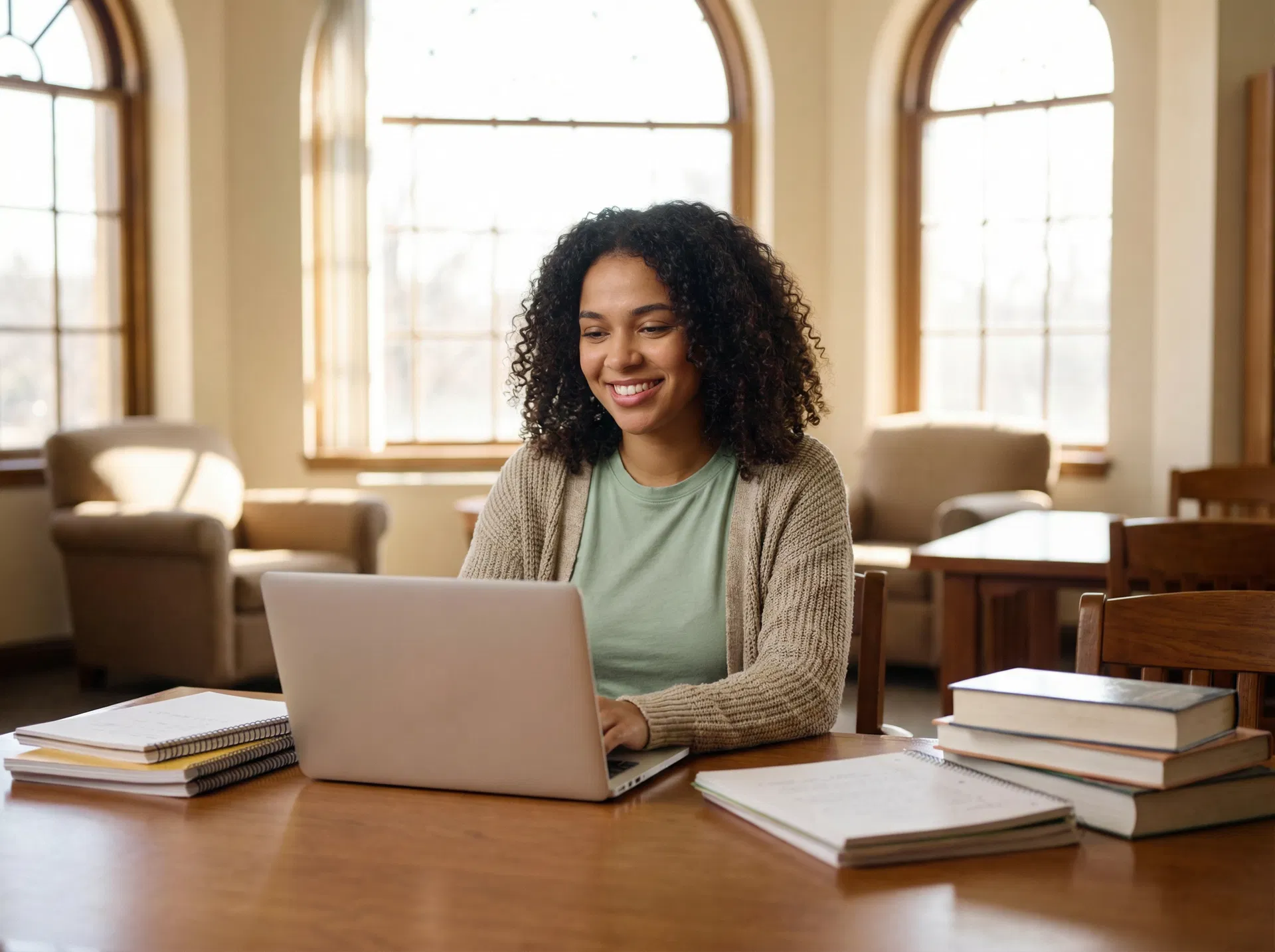 Estudante com laptop