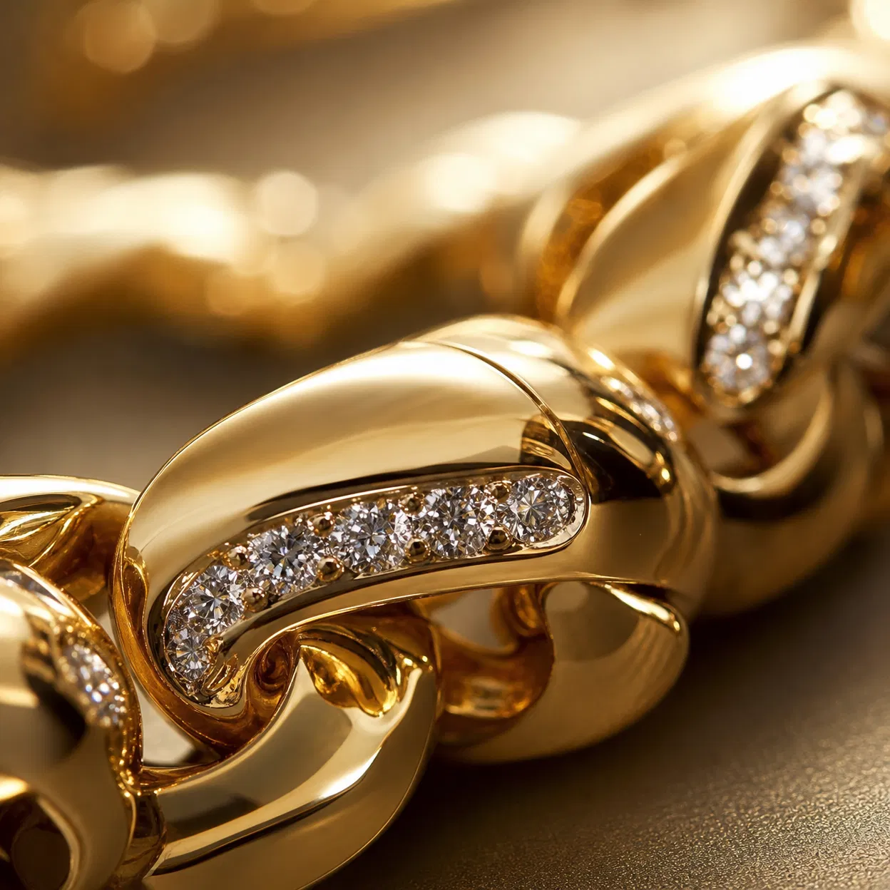 Detalhe do banho de ouro