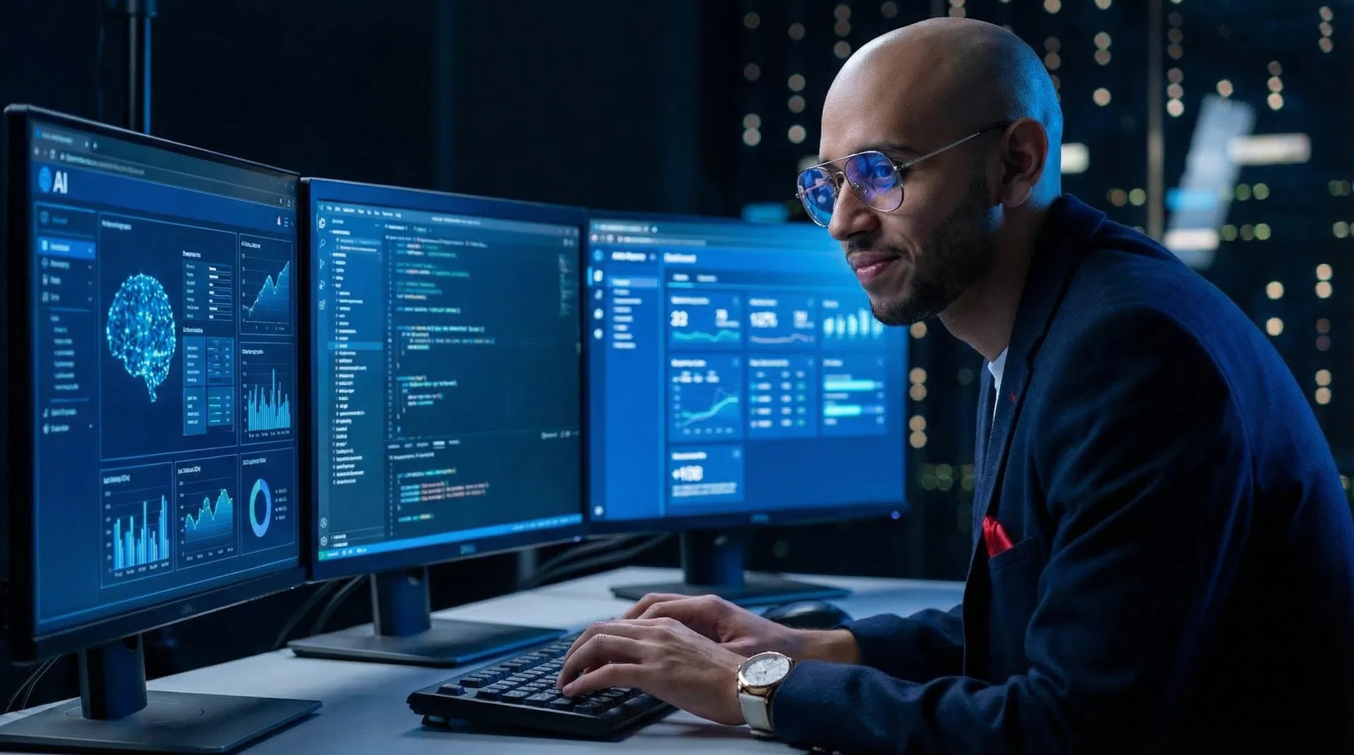 Stanley con múltiples pantallas de IA