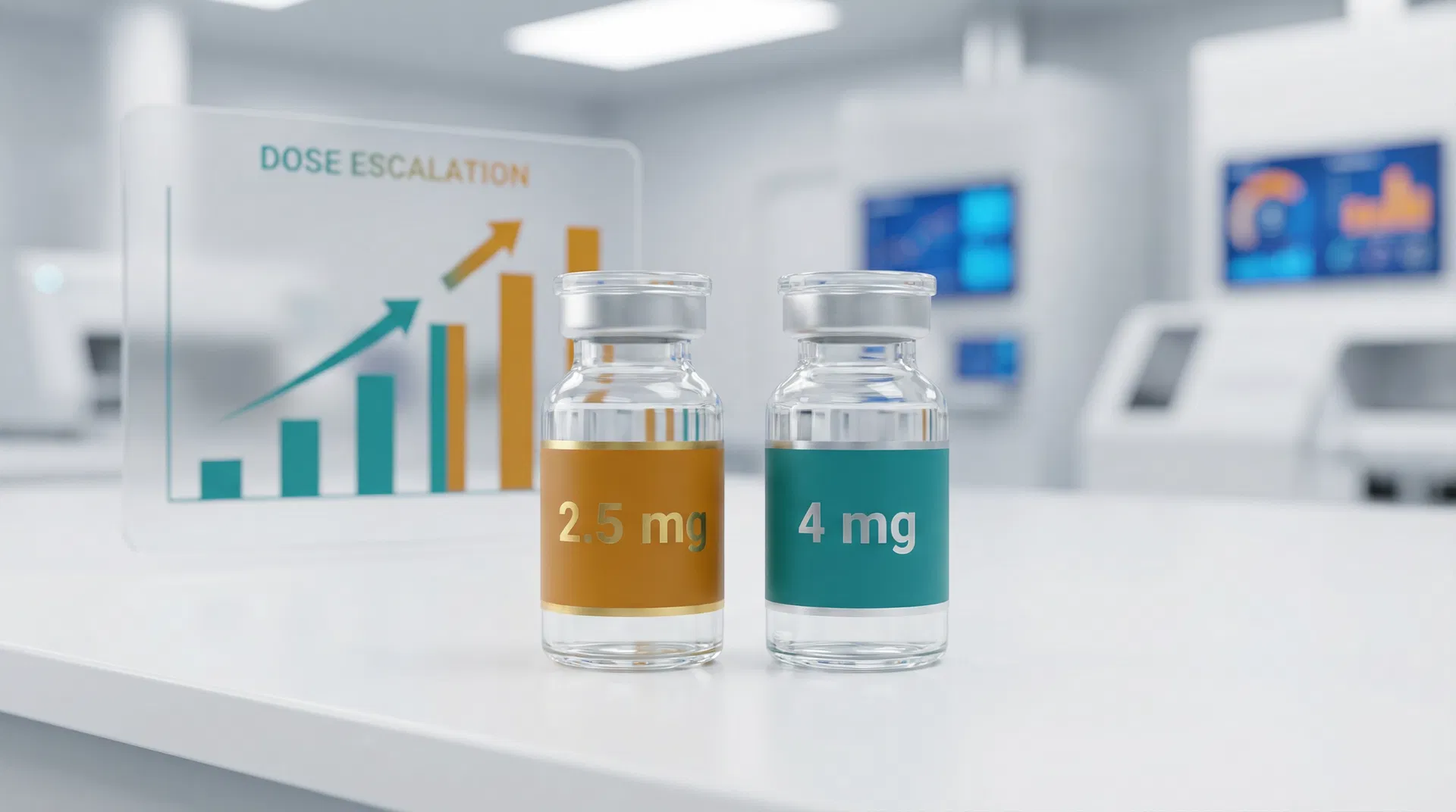 Por que as doses de tirzepatida têm decimais e as de retatrutida não?