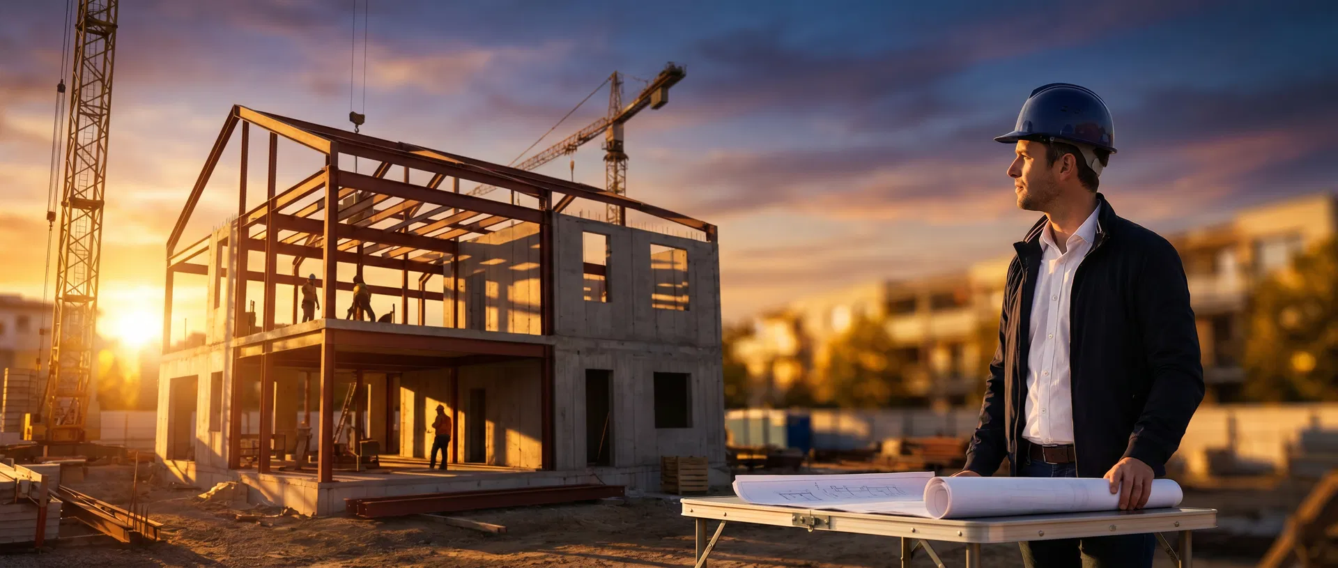 Engenheiro em canteiro de obras