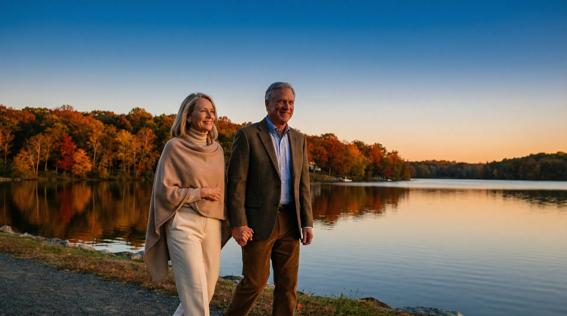 Retired couple enjoying New Jersey lakeside — ABC Wealth clients