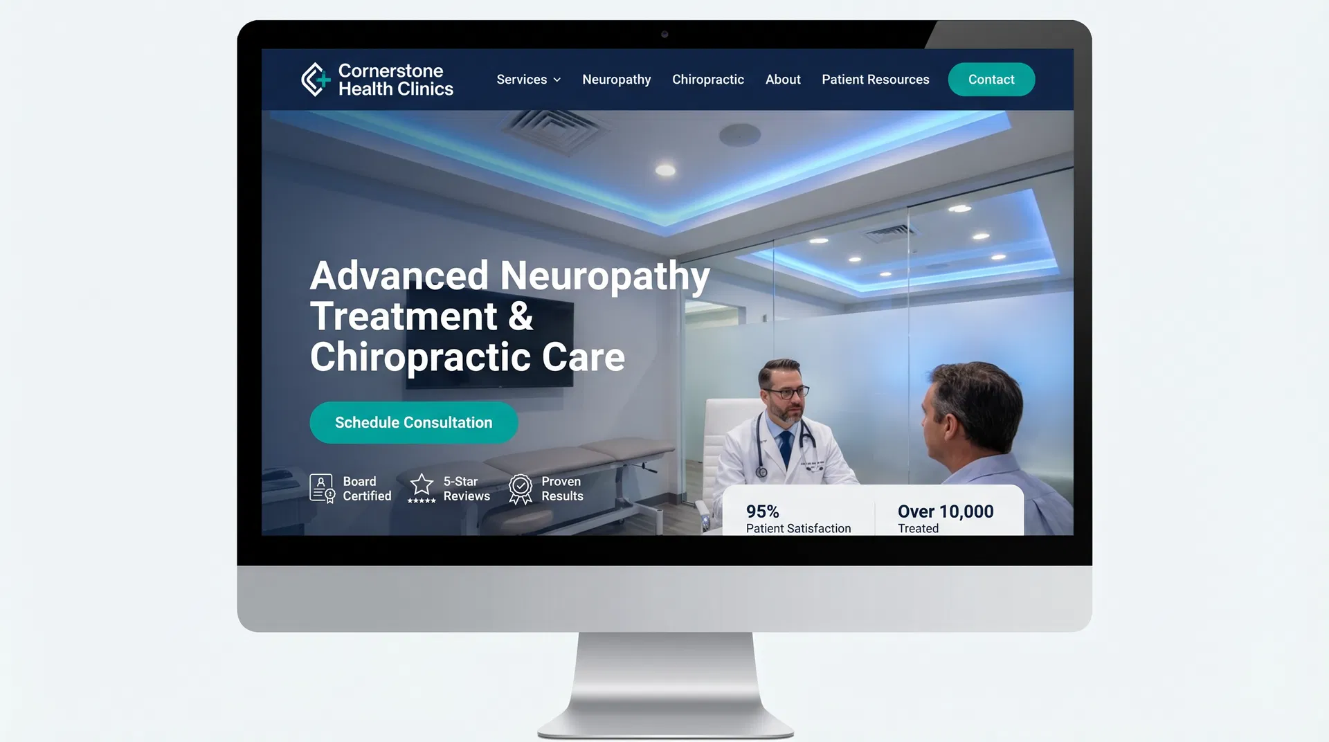 Cornerstone Health Clinics website screenshot