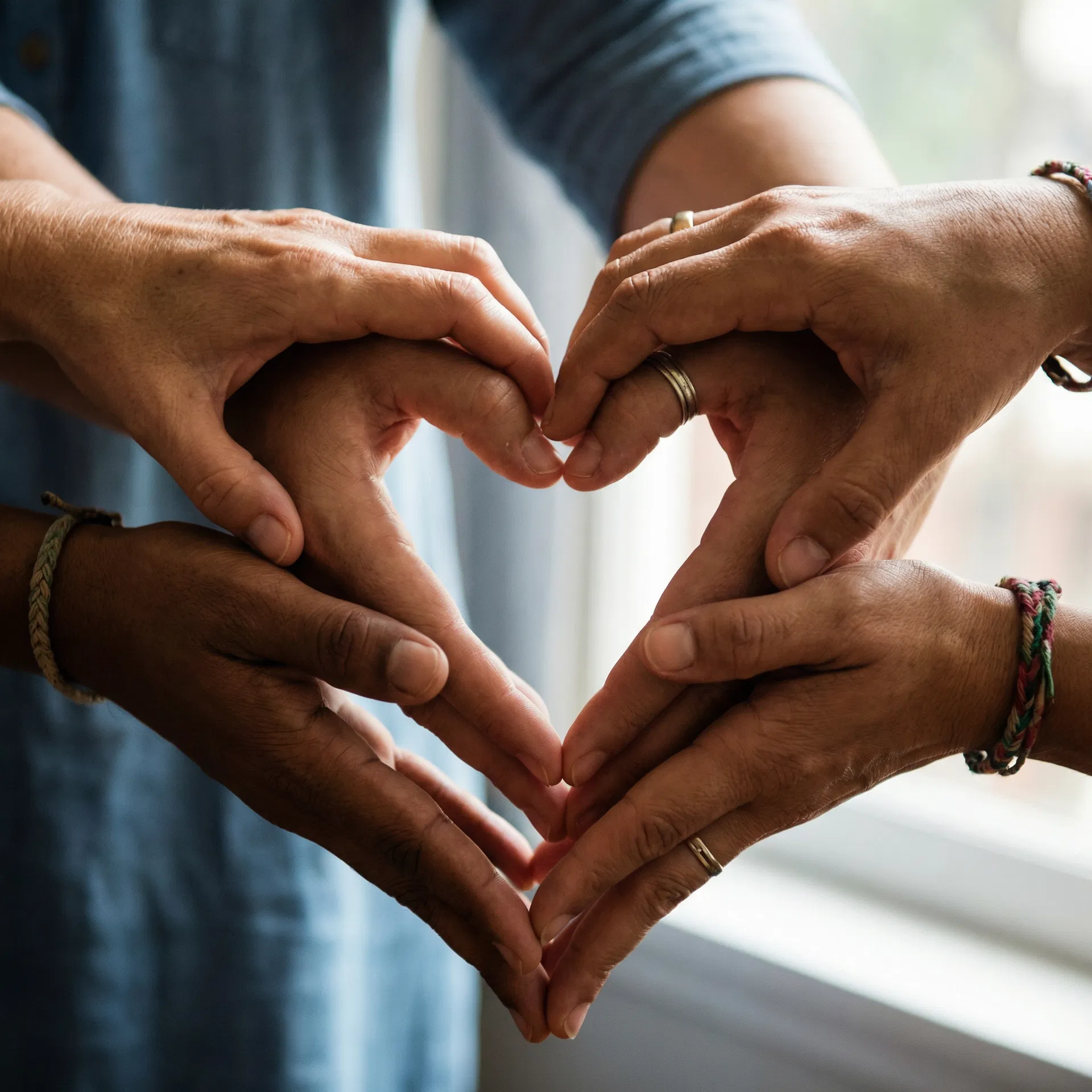 Mãos formando um coração — solidariedade