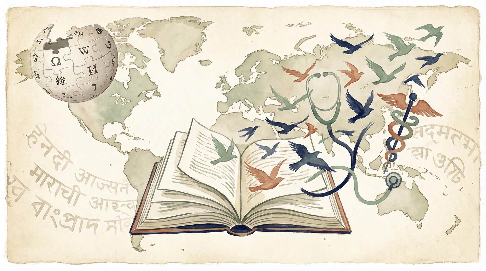 Global knowledge sharing illustration