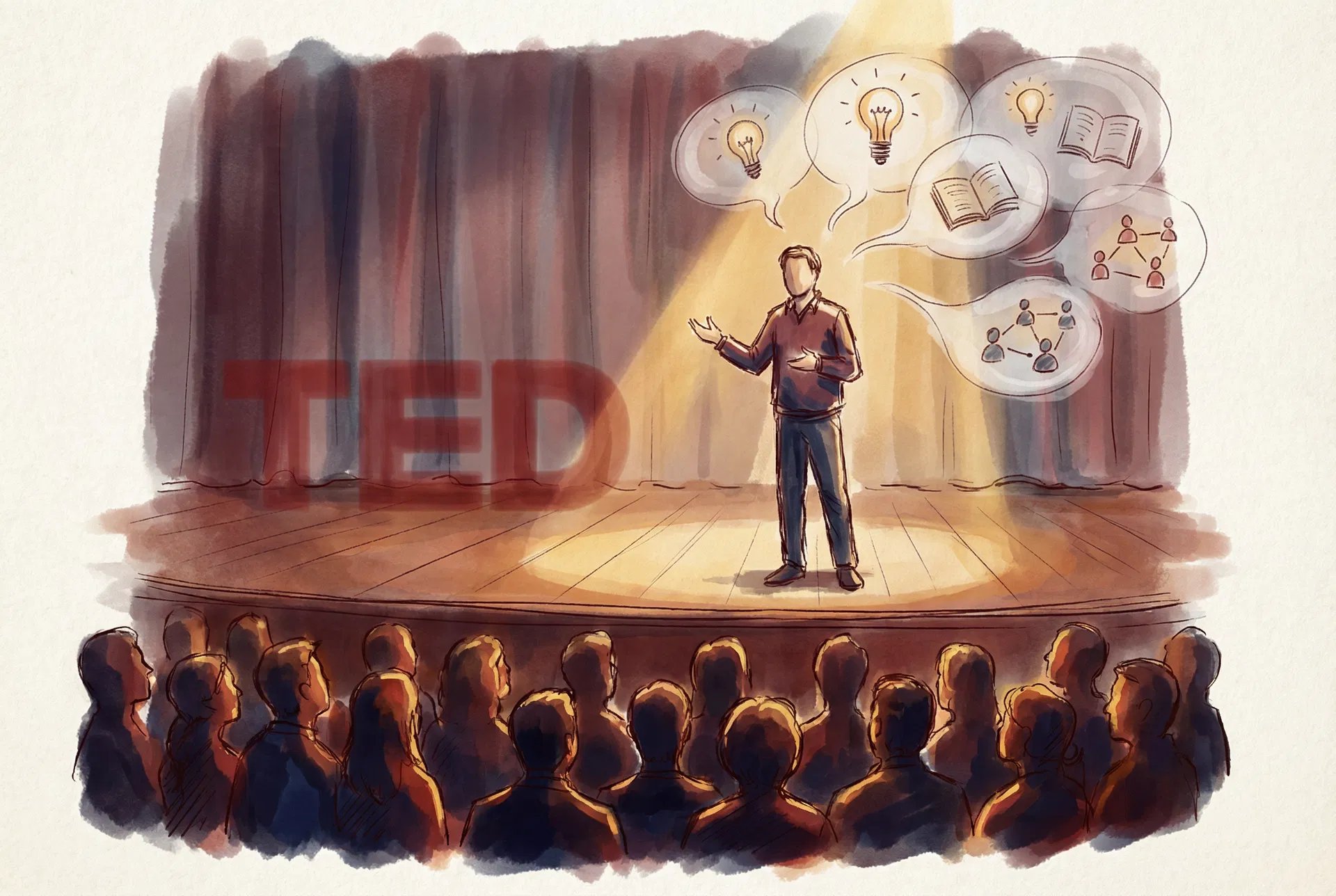 Abhishek speaking on a TED stage