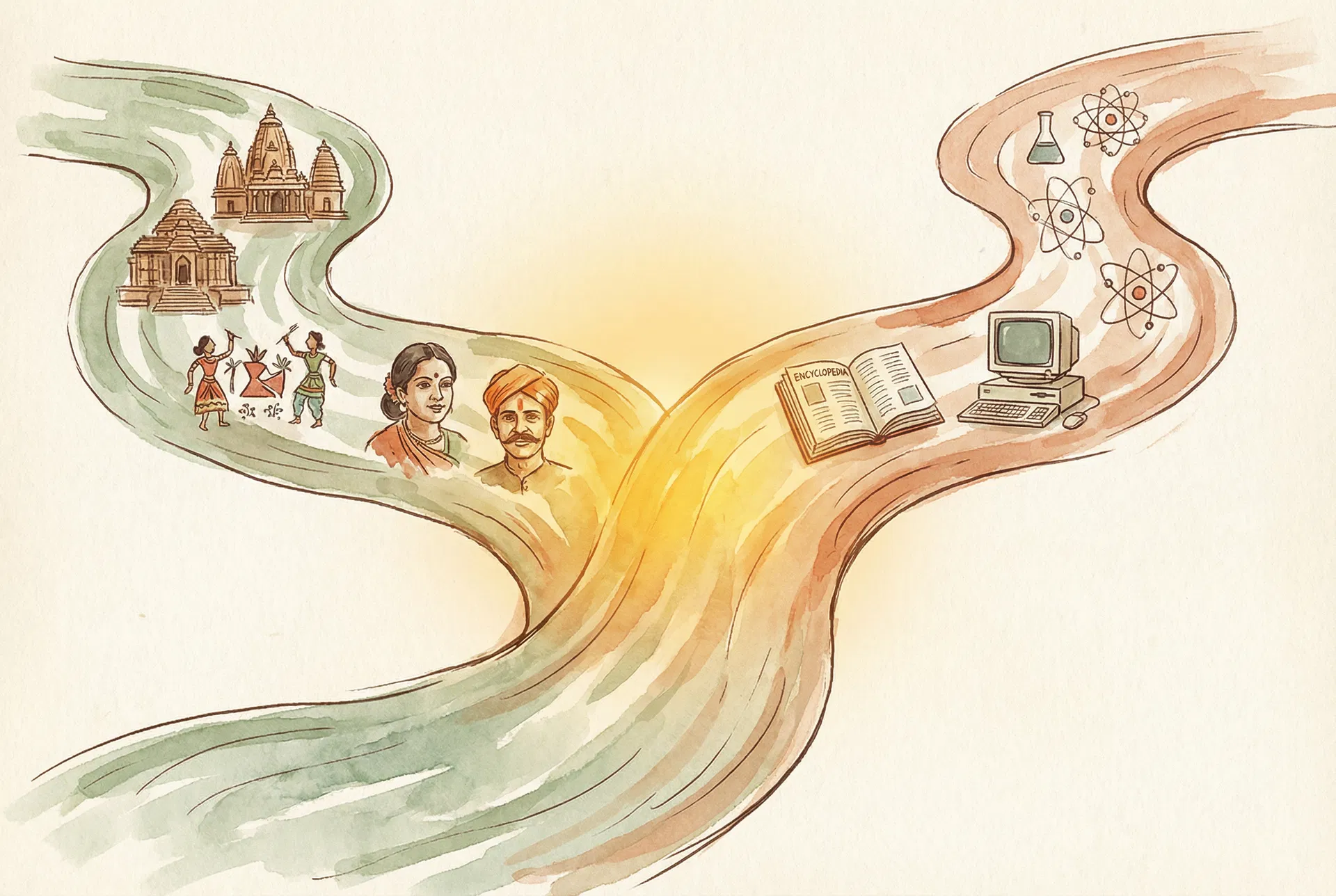 Illustration of a two-way knowledge exchange