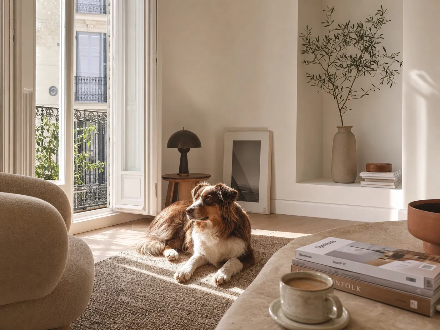 Apartamento madrileño con perro descansando