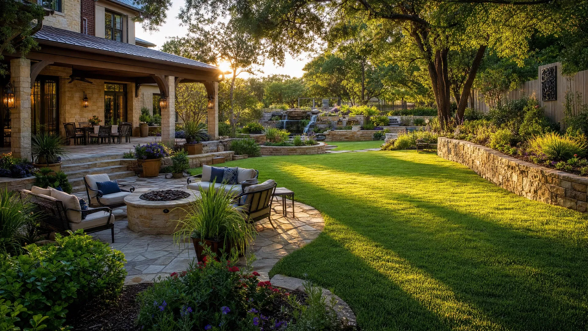 Beautiful Texas landscape design by Premier Landscape