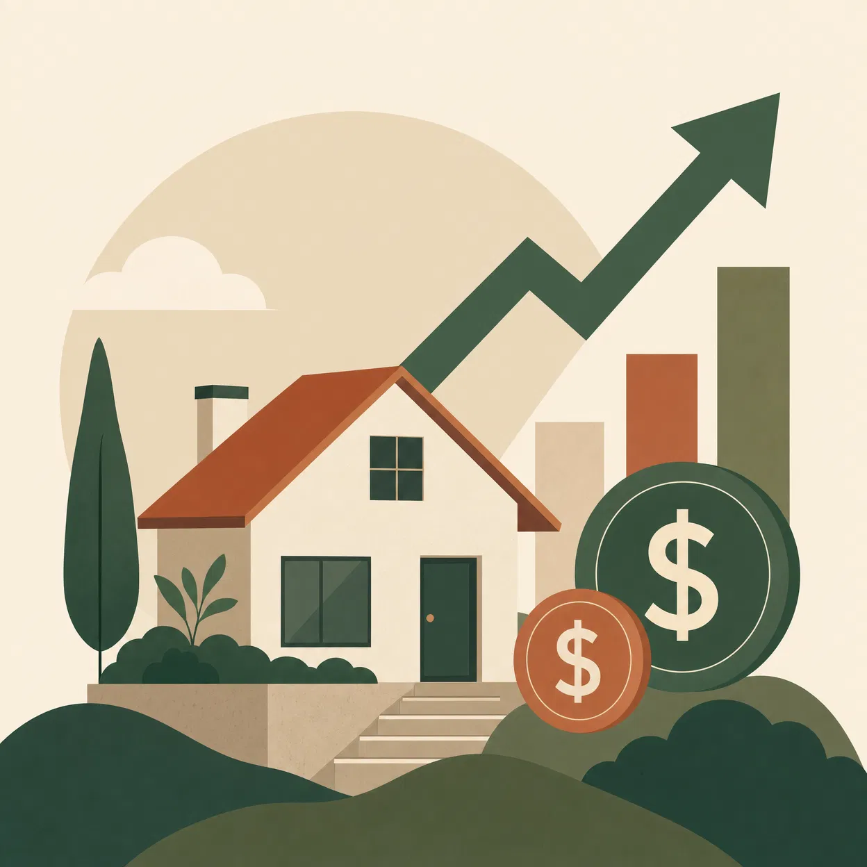 Real estate profit illustration