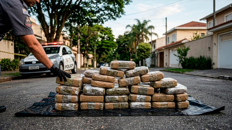PM apreende cerca de 100 quilos de maconha após perseguição no Pacaembu