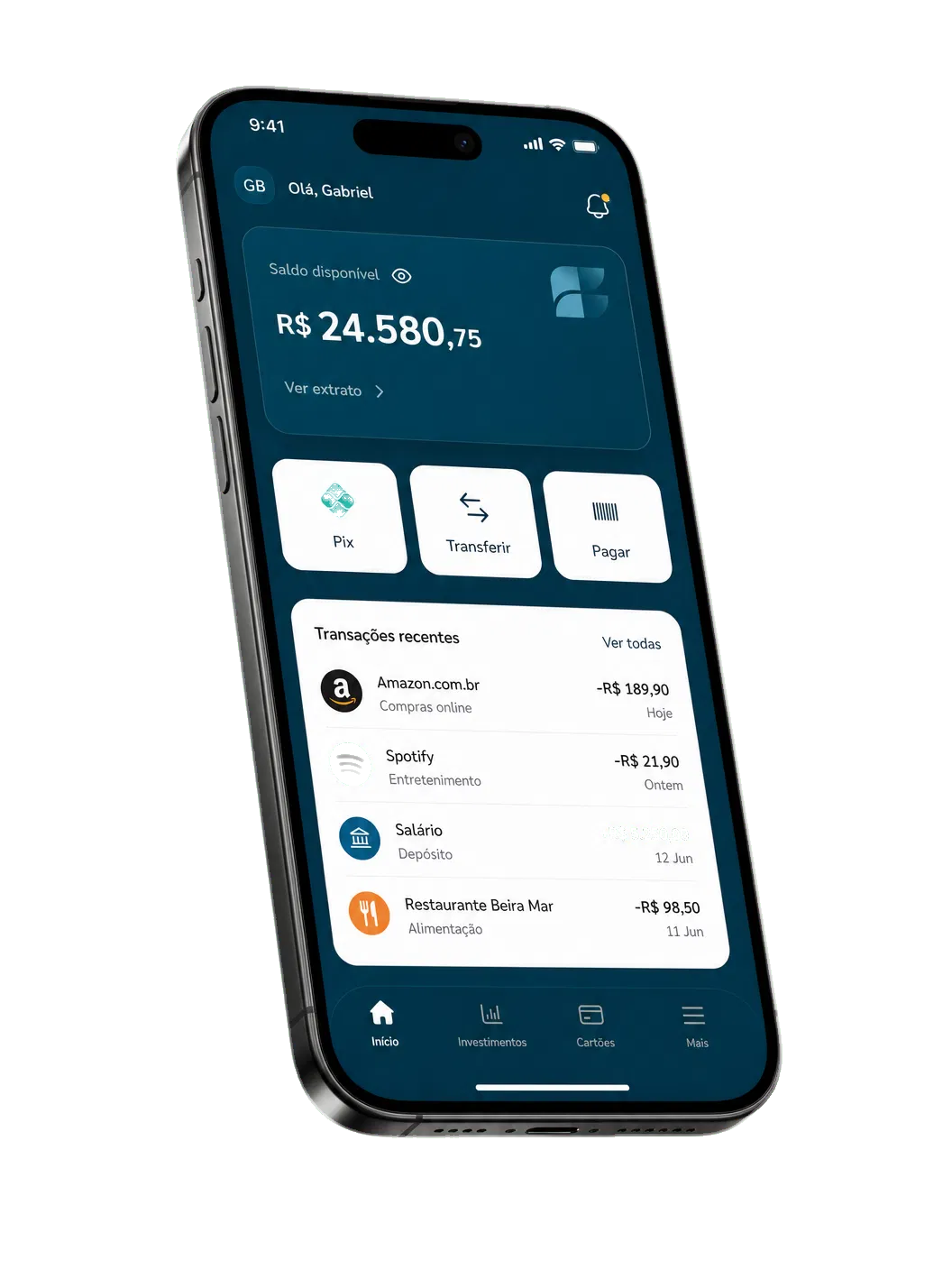 App FYN Cash — Conta digital completa