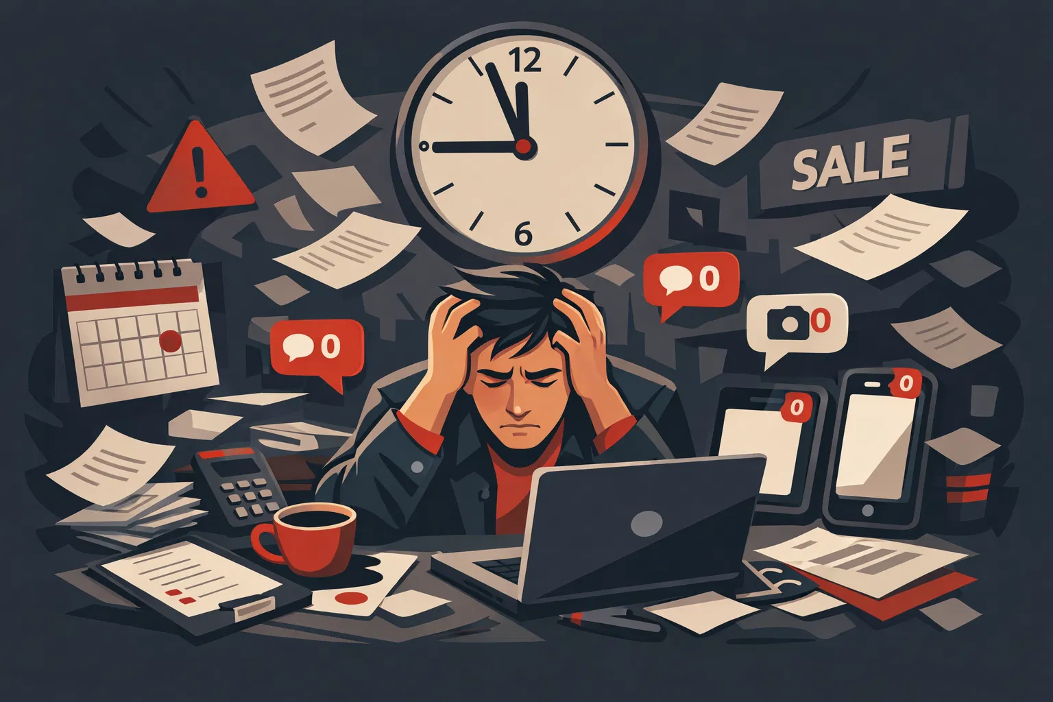 Frustração com falta de tempo