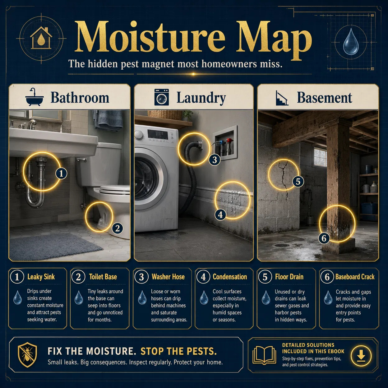 Moisture Map pest prevention infographic