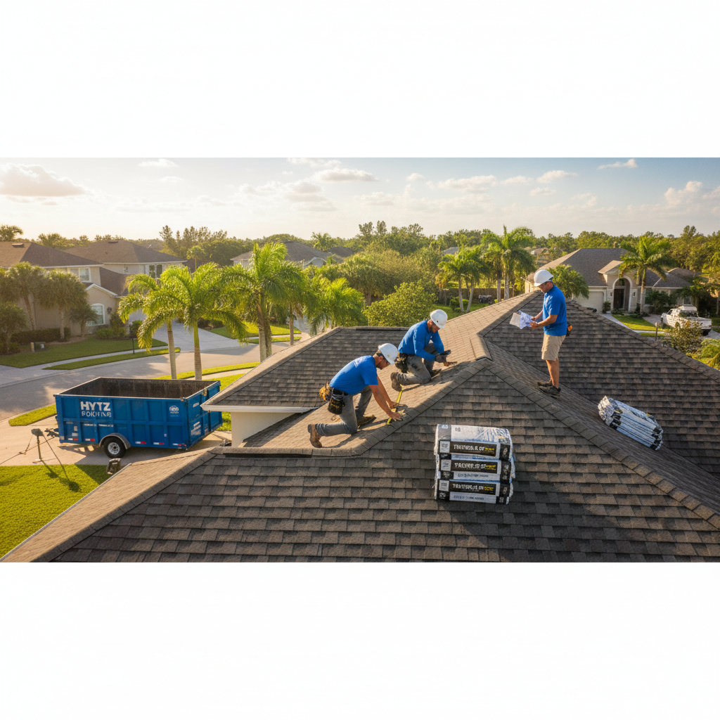 Roof Replacement scene illustrating Cheapest Roofing Company in Florida : How to Find the Lowest Honest Bid