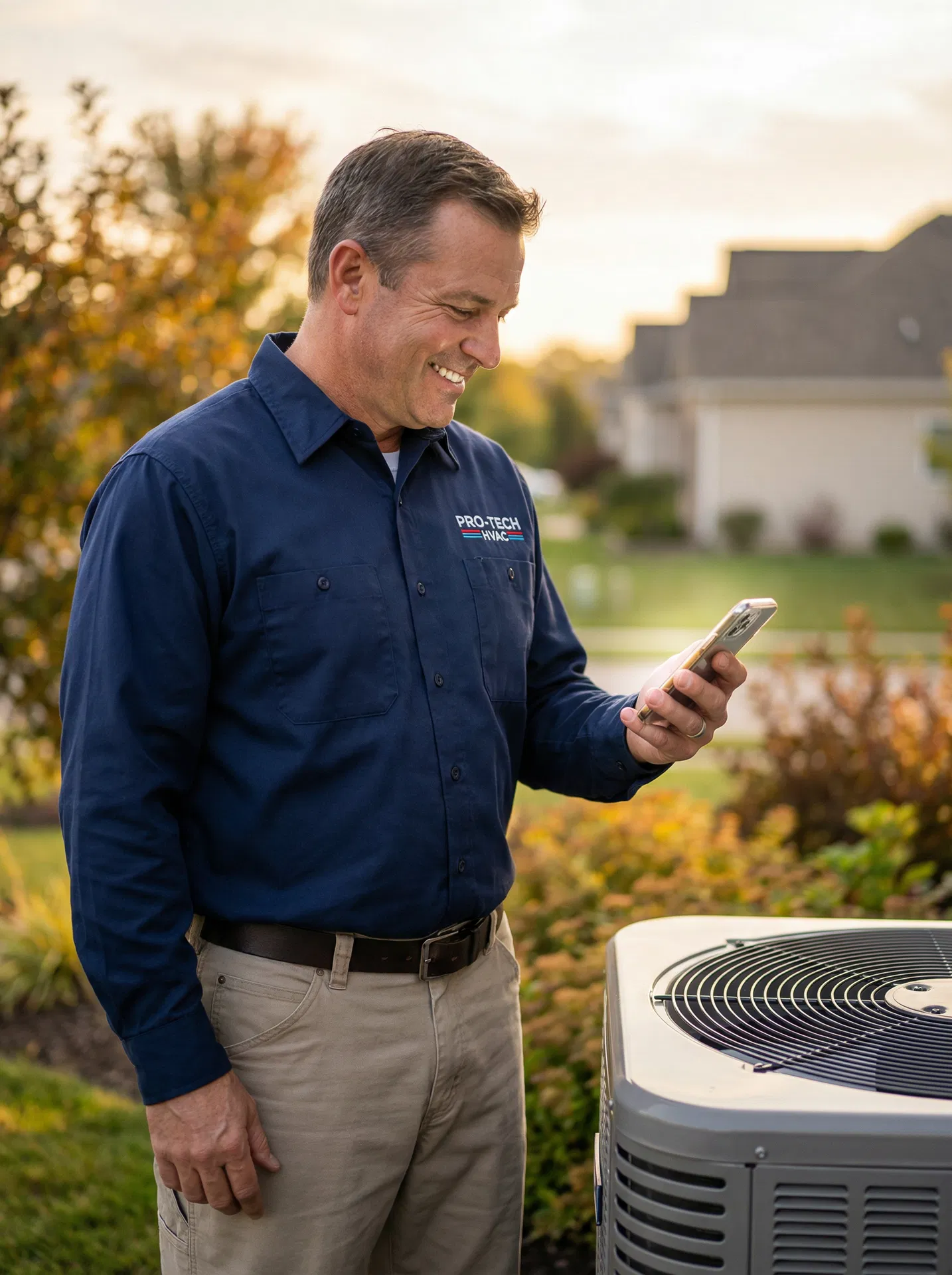 Contractor using WyzPilot on his phone
