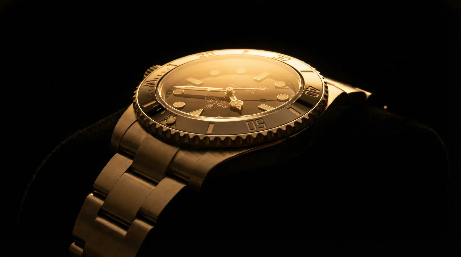 Luxury watch on black velvet