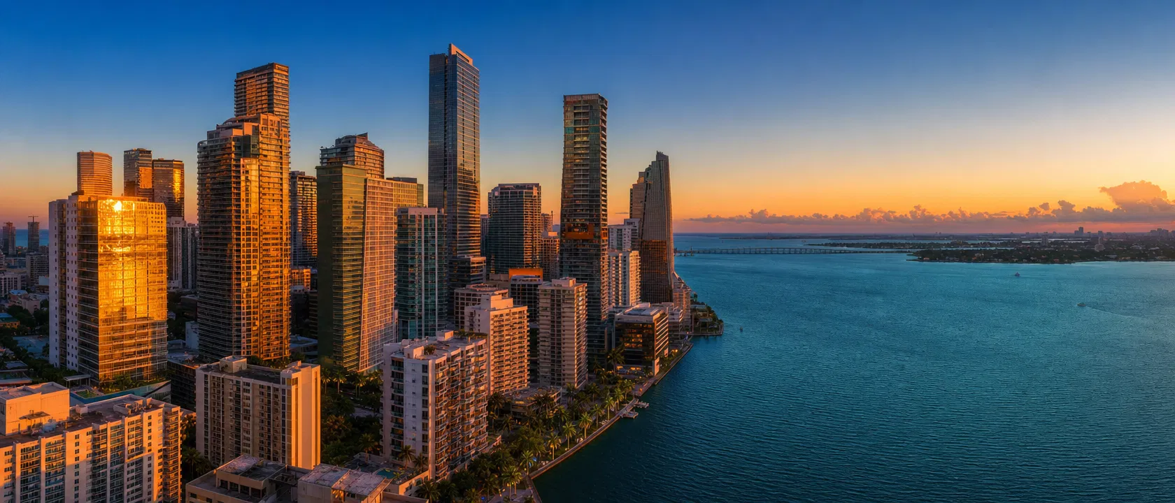 Skyline de Brickell ao entardecer