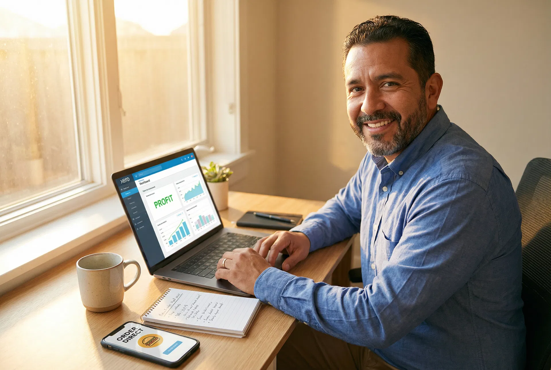 Restaurant owner with financial clarity and clean dashboard