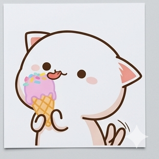 Cat with Ice Cream