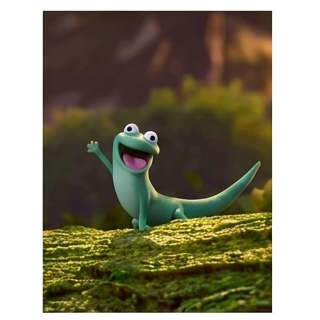 Lizard Waving on Log