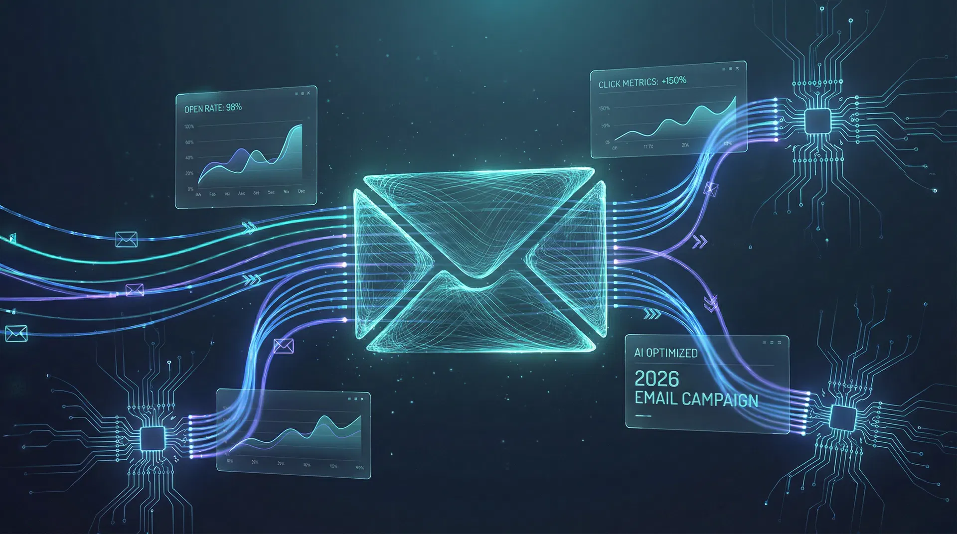 Imagem de destaque do artigo: Email Marketing com IA em 2026: Guia Completo para Campanhas Inteligentes e Hiper-Personalizadas — Descubra como a inteligência artificial está transformando o email marketing em