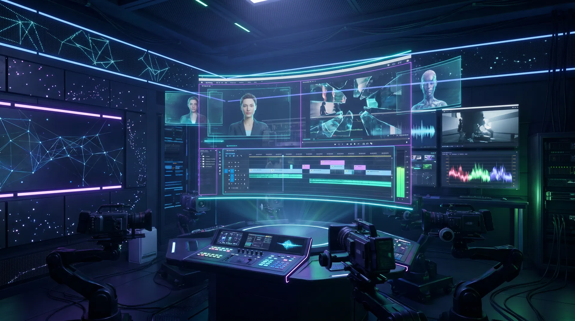 Imagem de destaque do artigo: Produza 100+ Vídeos Profissionais por Mês com IA em 2026 — Descubra como a IA está revolucionando o vídeo marketing. Ferramentas como HeyGe