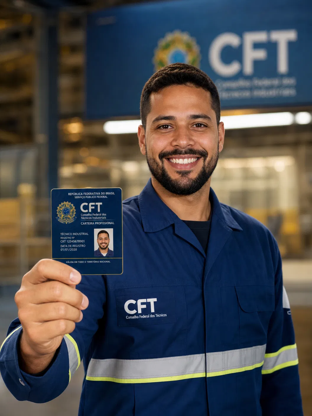 Técnico com carteira profissional do CFT