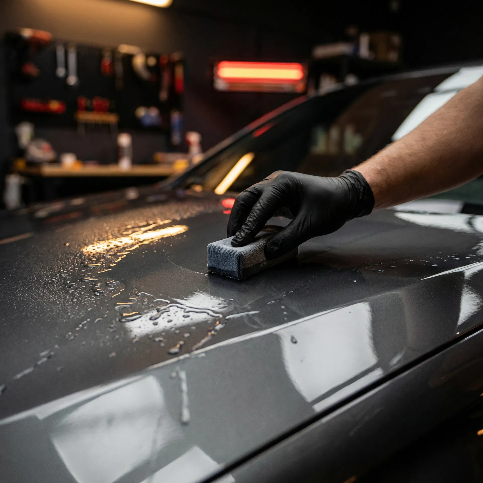 Aplicación profesional de revestimiento cerámico de grado automotriz