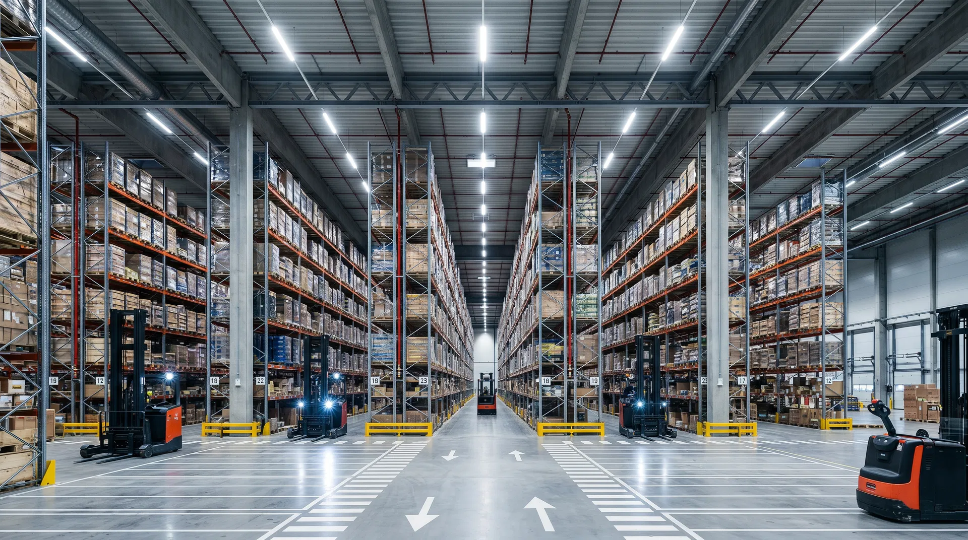 Interior de galpão logístico moderno