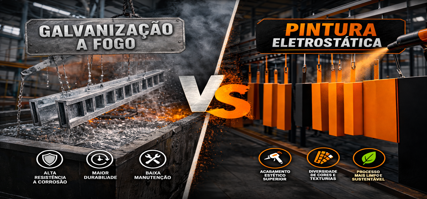 Galvanização a fogo vs. pintura eletrostática: qual escolher?