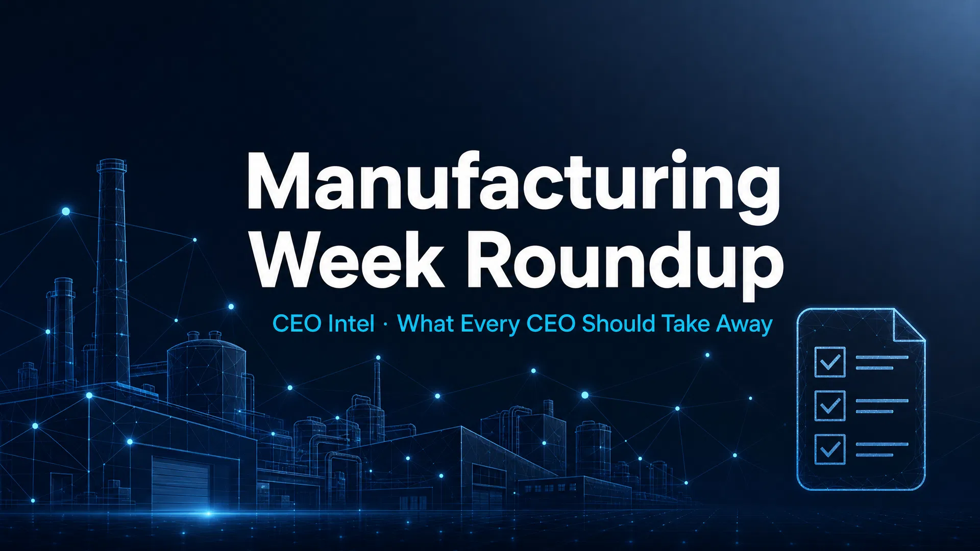 Manufacturing Week: What Every Plant-Floor CEO Should Take Away