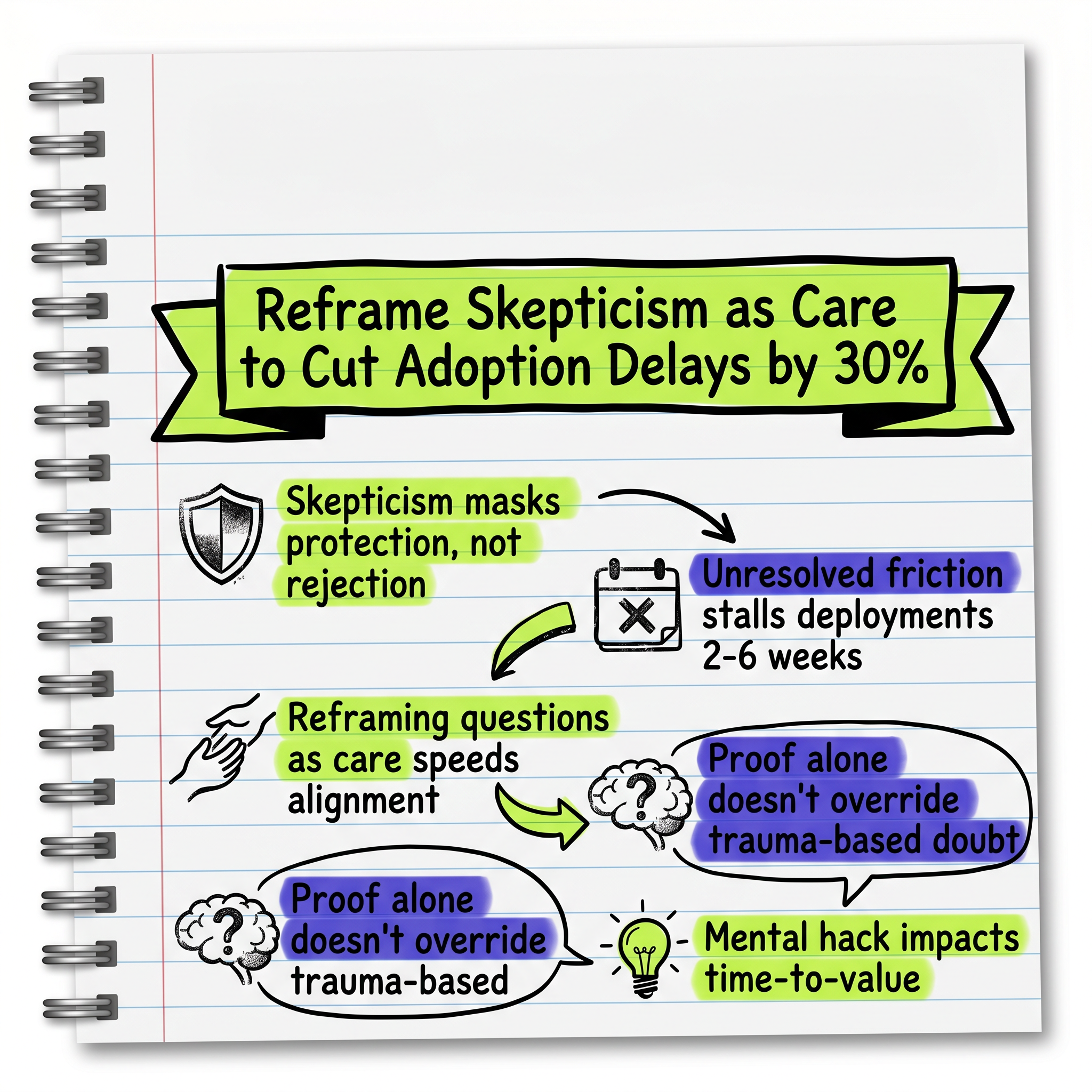 Reframe Skepticism as Care to Cut Adoption Delays by 30%