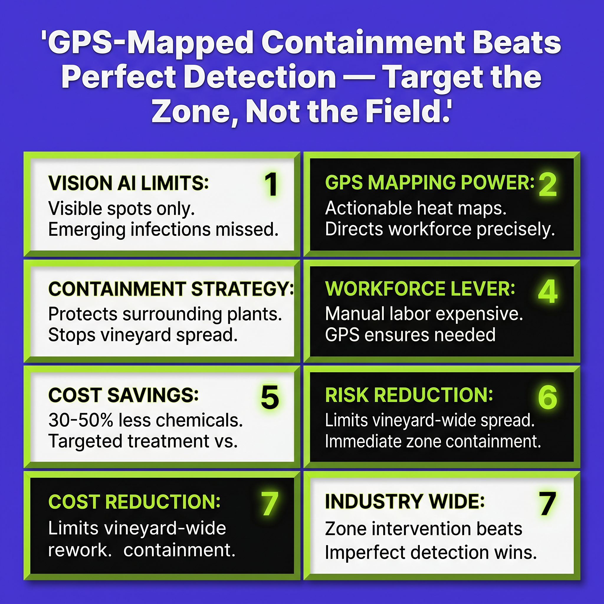 GPS-Mapped Containment Beats Perfect Detection — Target the Zone, Not the Field