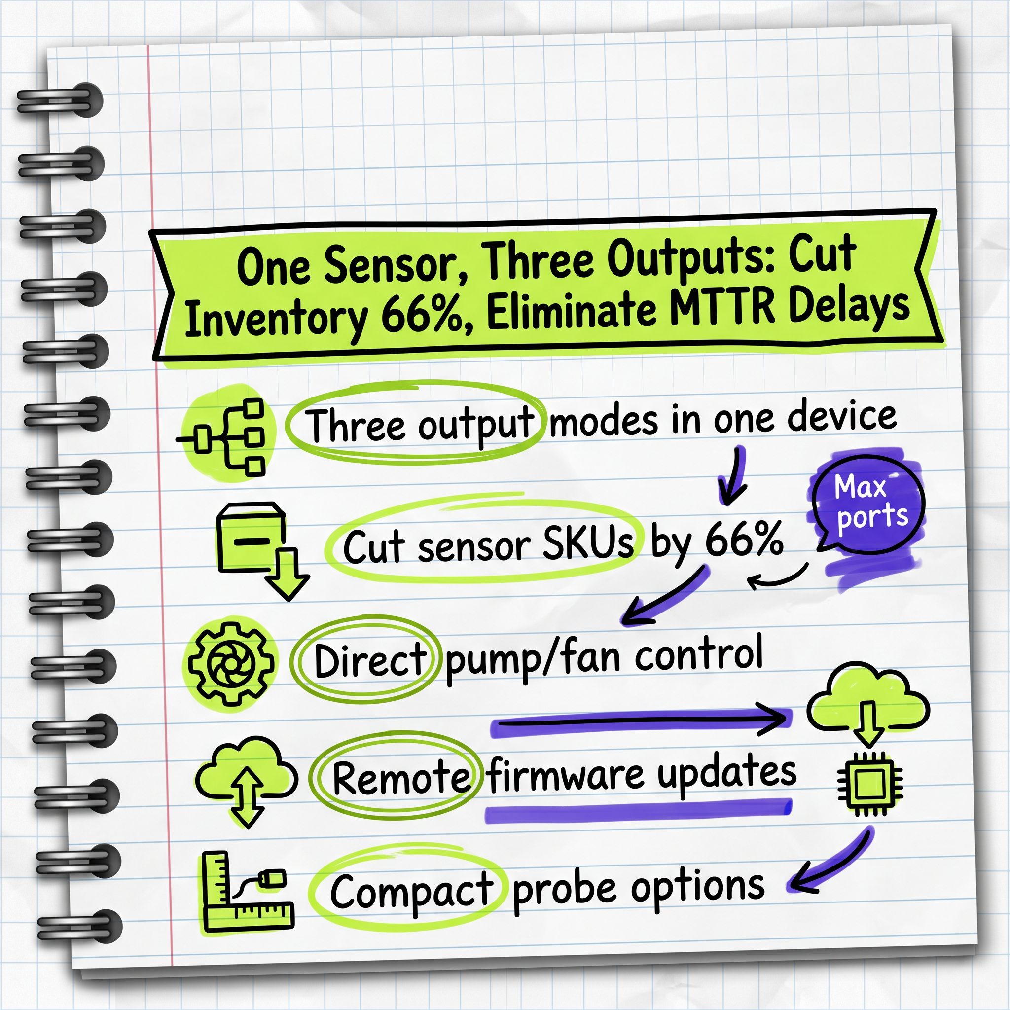 One Sensor, Three Outputs: Cut Inventory 66%, Eliminate MTTR Delays