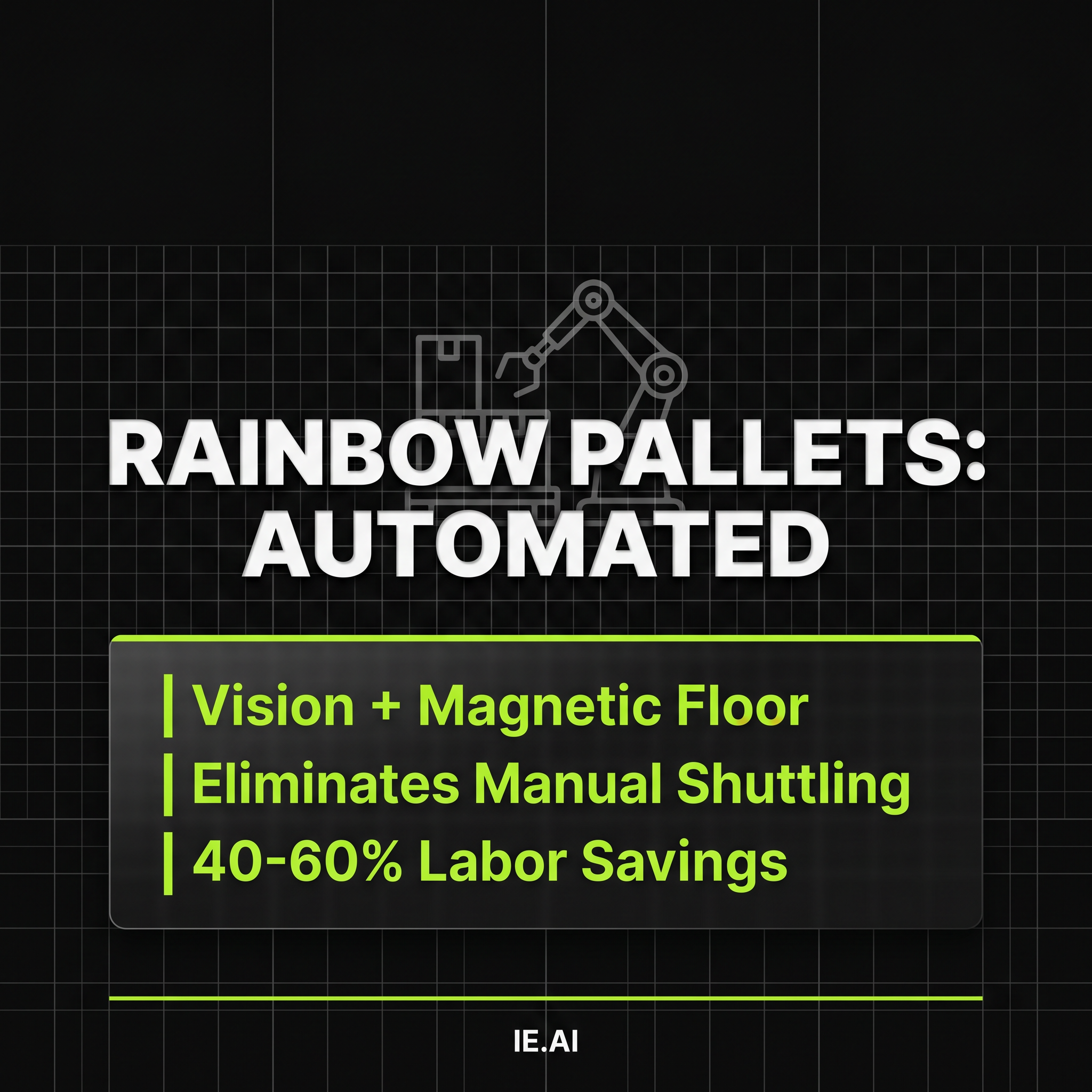 Rainbow Pallet Pilot Cuts Manual SKU Shuttling with Vision + Magnetic Floor