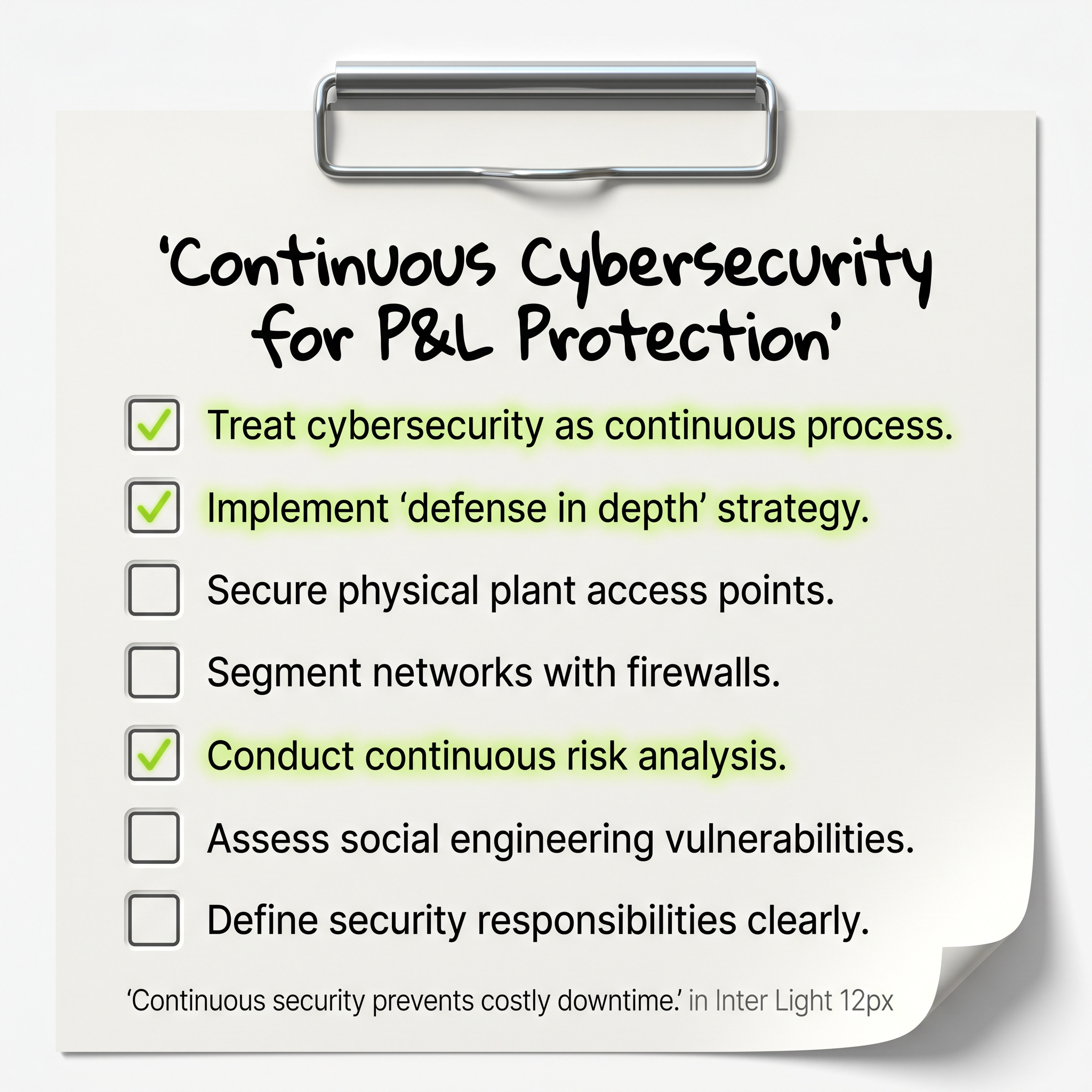 Cybersecurity: Continuous Process for P&L Protection and Risk Reduction